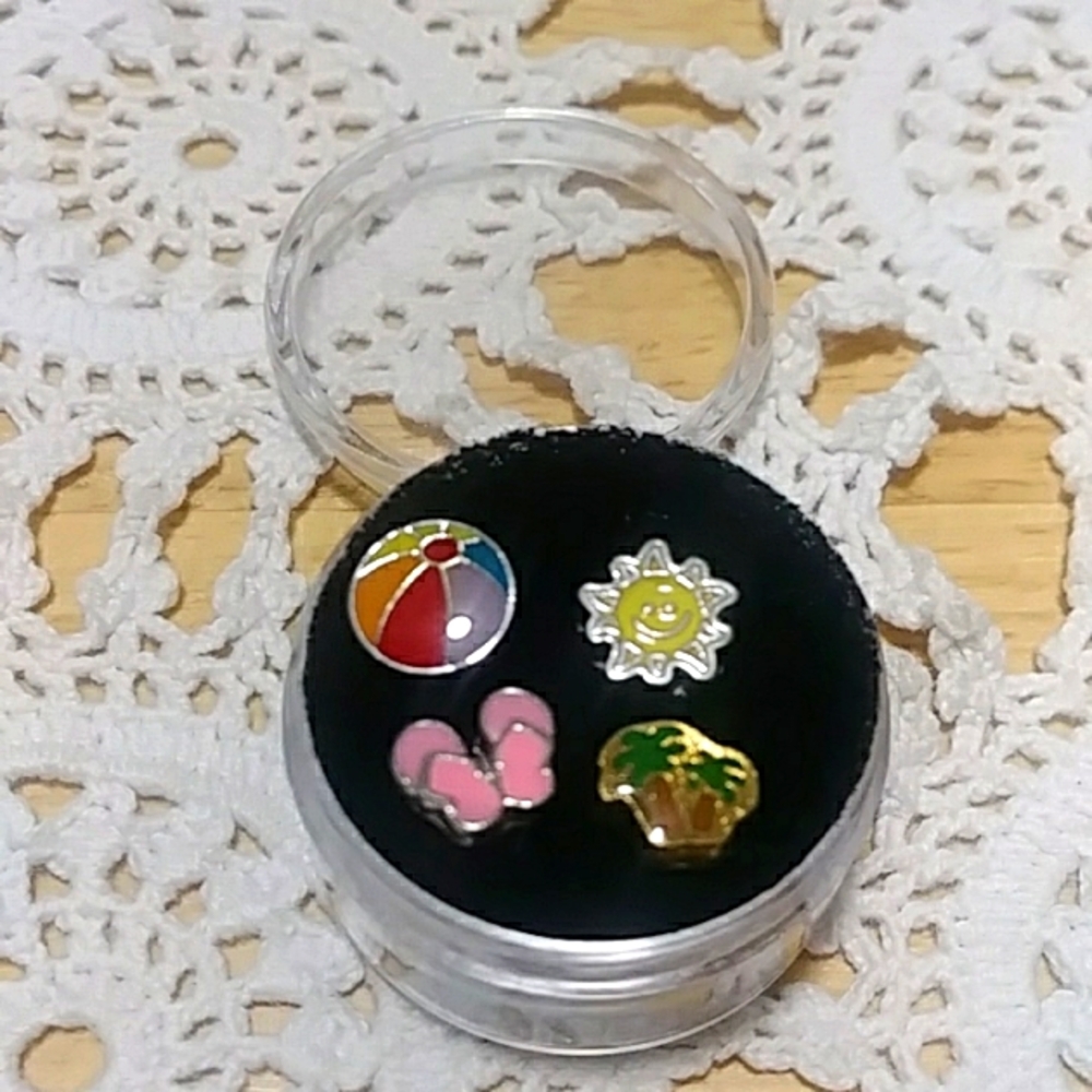 Beach Theme Floating Jewelry Charms, miniatures for floating jewelry lockets